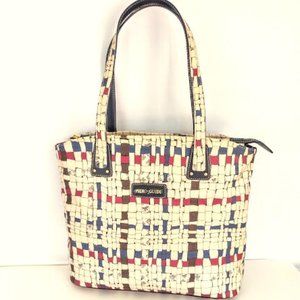 Piero Guidi Intreccio Red Blue Shopper Tote Authenticated